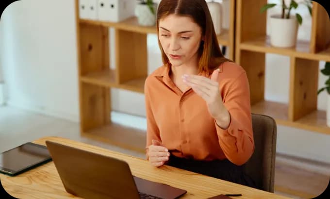 Language tutor interacting during a video call
